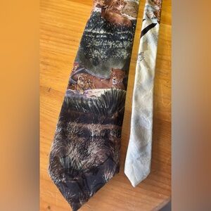 Endangered Species Wildlife Print silk Men's Tie